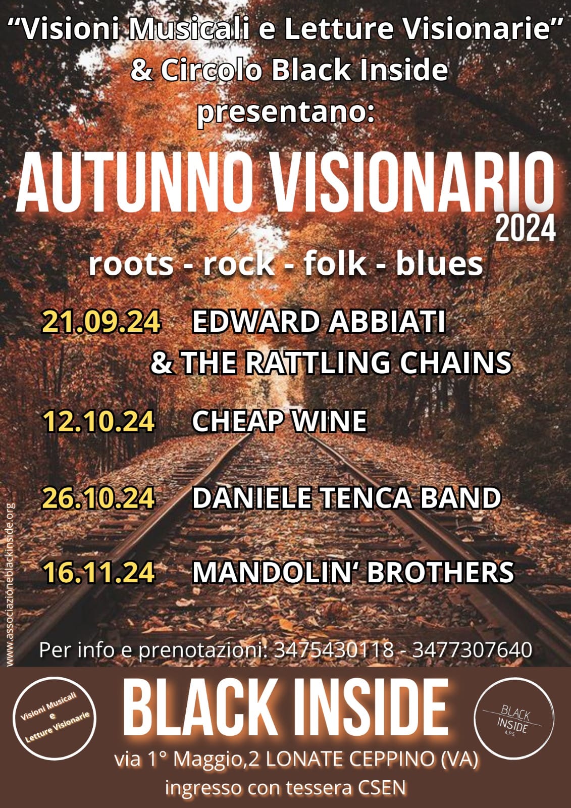 Autunno Visionario – Il meglio della scena Americana made in Italy – Quattro concerti da non perdere al Black Inside di Lonate Ceppino (Va)