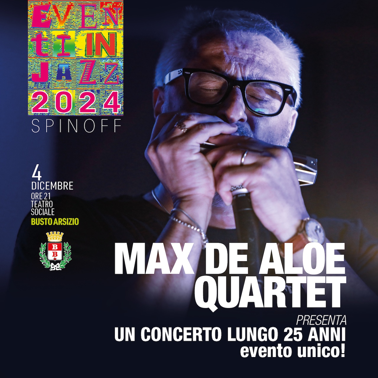 Eventi in Jazz: il Max De Aloe Quartet mercoledì 4 dicembre 2024 al Teatro Sociale Delia Cajelli di Busto Arsizio (Va)